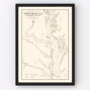 Vintage Chesapeake Bay Map 1868
