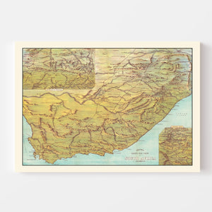 Vintage South Africa Map 1890