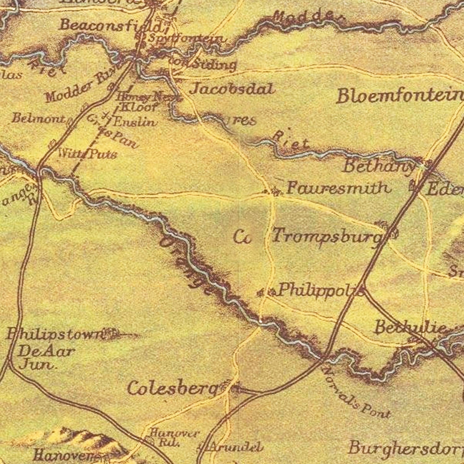 Vintage South Africa Map 1890