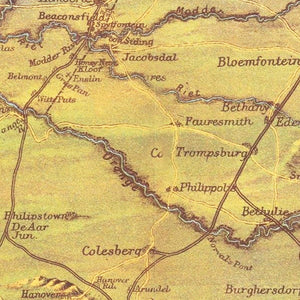 Vintage South Africa Map 1890