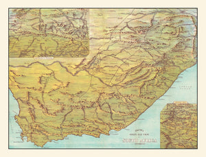 Vintage South Africa Map 1890