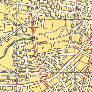 Vintage Map of Havana, Cuba 1945