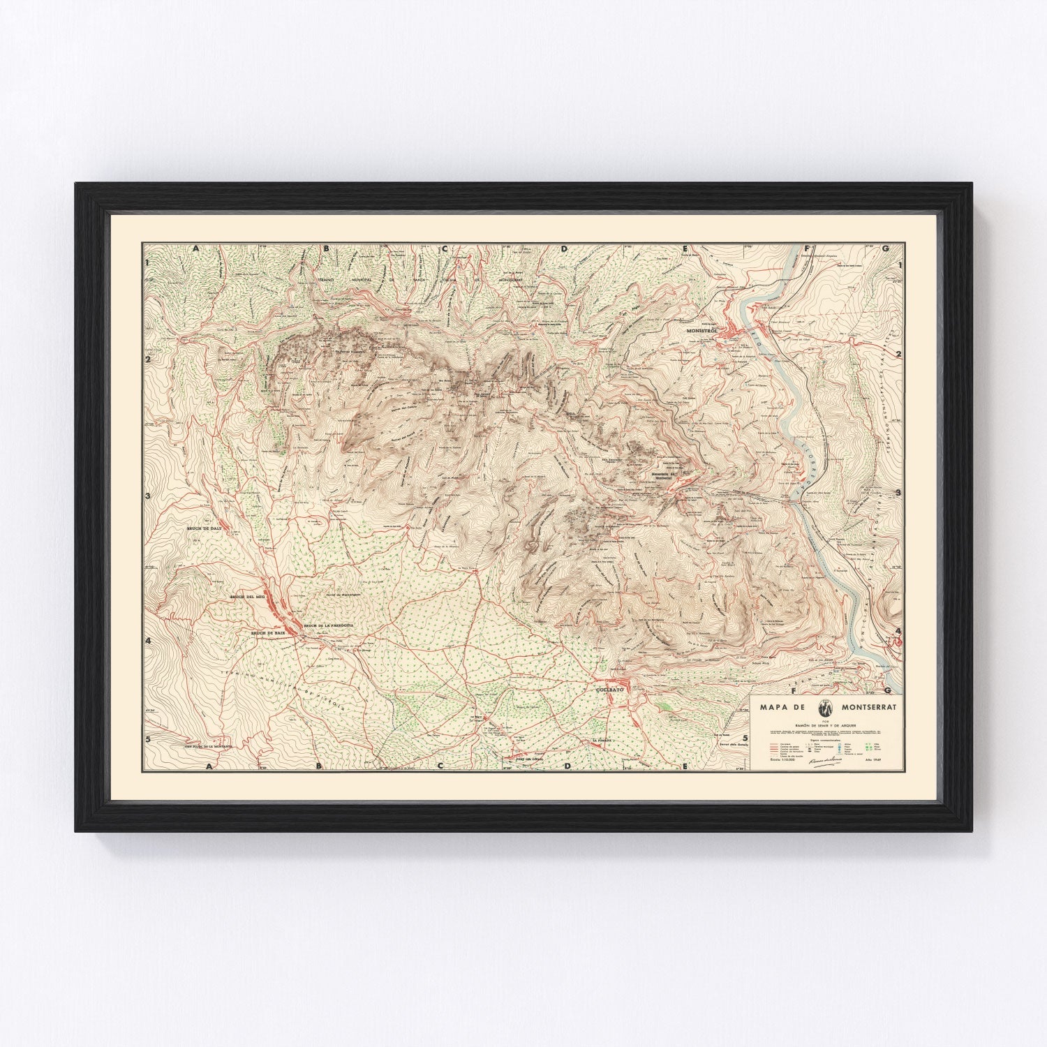 Vintage Montserrat Map 1949