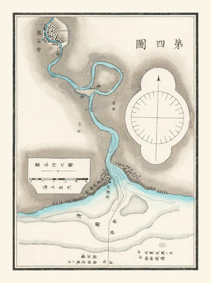 Vintage Map of Bangkok, Thailand 1875