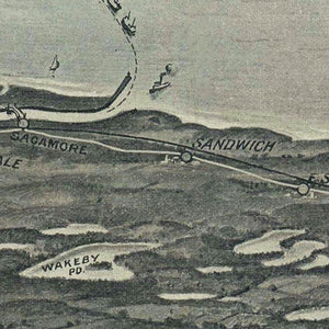 Vintage Cape Cod Birds Eye View Map 1915