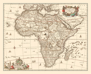 Vintage Africa Map 1658