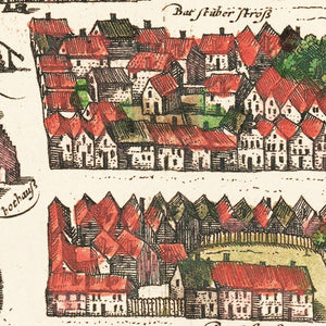 Vintage Map of Barth, Germany 1593