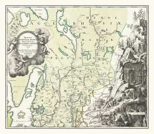 Vintage Akershus, Norway Map 1729
