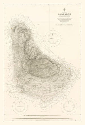 Vintage Barbados Nautical Map 1927