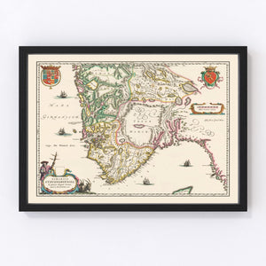 Vintage Map of Stavanger, Norway 1640