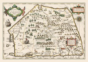 Vintage Map of Sri Lanka 1623