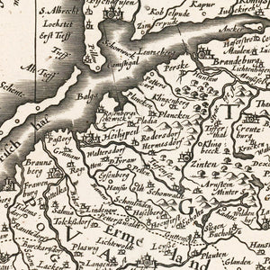 Vintage Map of Prussia 1635