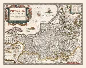 Vintage Map of Prussia 1635