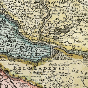 Vintage Map of Hungary 1725