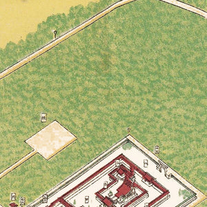 Vintage Meiji Shrine Tokyo Map 1930