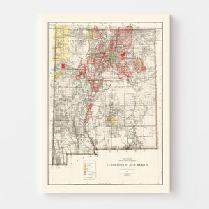 Vintage Map of New Mexico 1896