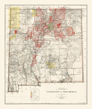 Vintage Map of New Mexico 1896