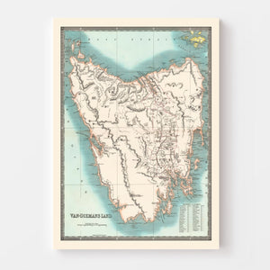 Vintage Map of Tasmania 1831