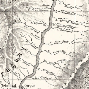 Vintage Map of Paraguay 1873