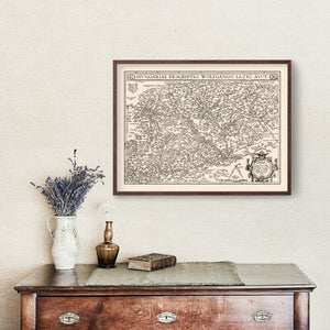 Vintage Map of Hungary 1570