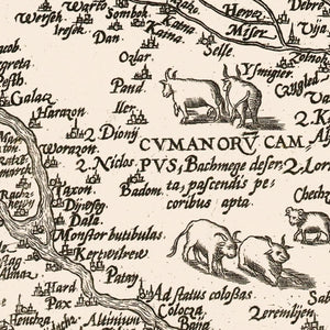 Vintage Map of Hungary 1570