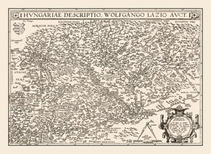 Vintage Map of Hungary 1570