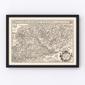 Vintage Map of Hungary 1570