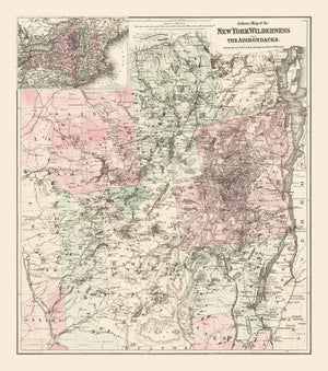 Vintage Adirondacks Map 1894
