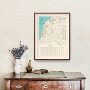 Vintage Map of Jaffa, Israel 1949