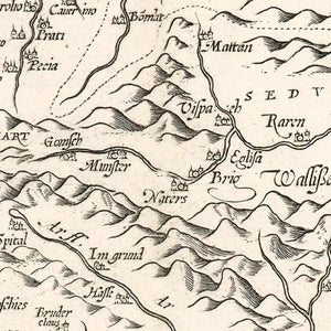 Vintage Map of Switzerland 1581