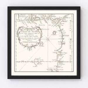 Vintage Gulf of Guinea Map 1754