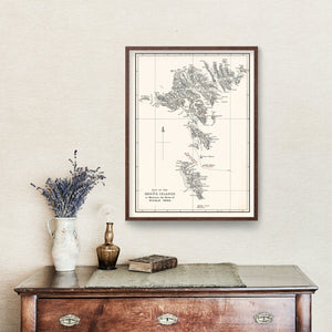 Vintage Faroe Islands Map 1873