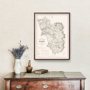 Vintage Goa, India Map 1878