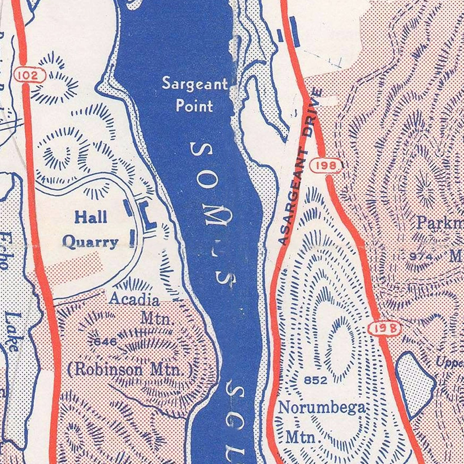 Vintage Mount Desert Island Map 1950