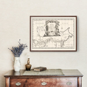 Vintage Map of Siberia 1744