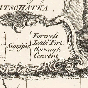 Vintage Map of Siberia 1744