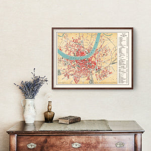 Vintage Map of Basel, Switzerland 1895