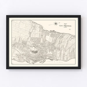 Vintage Map of Montreal, Canada 1920