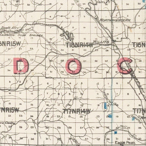 Vintage Map of Mendocino County, California 1914