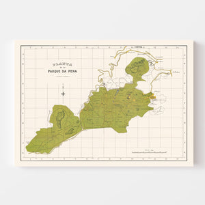 Vintage Parque da Pena Sintra Portugal Map 1912