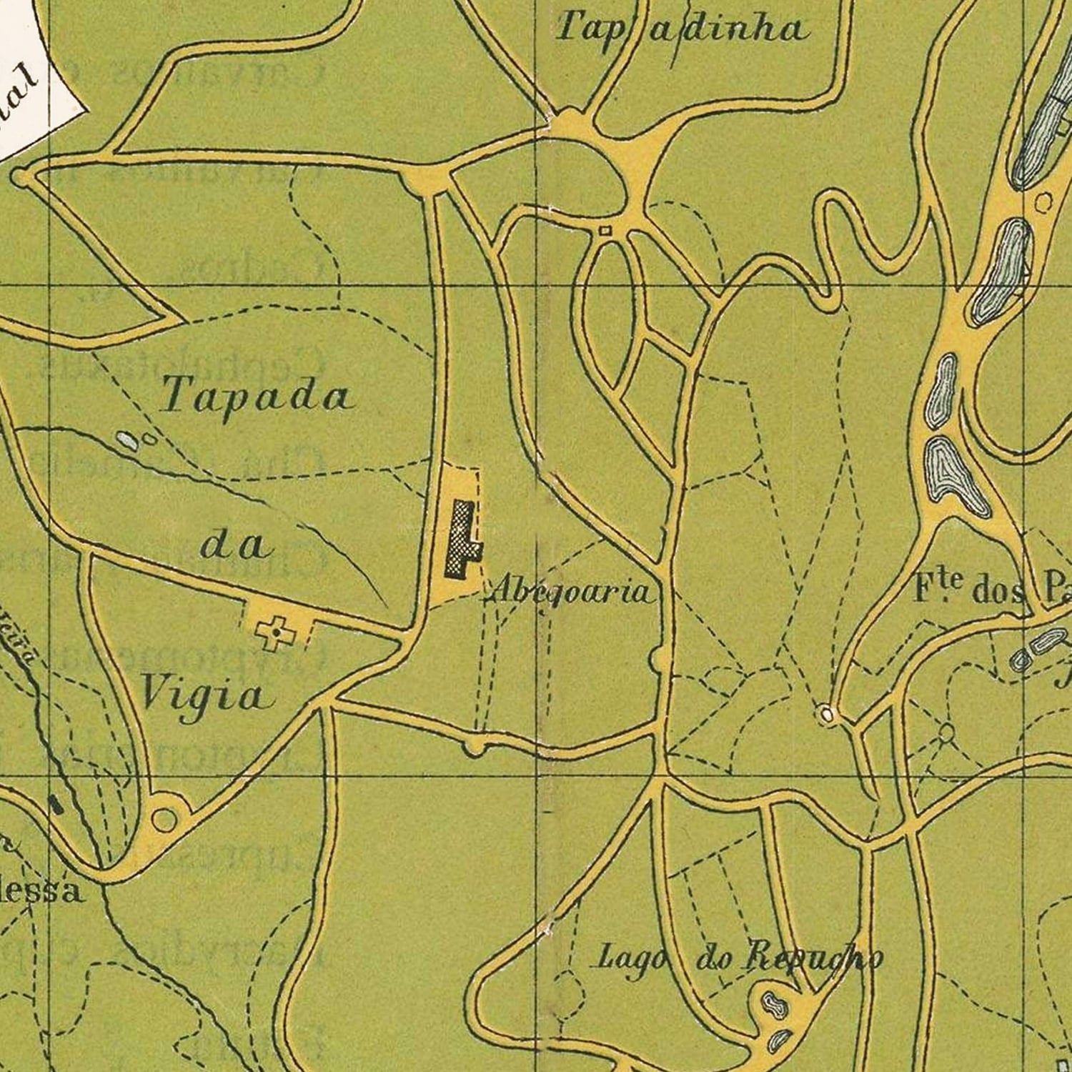 Vintage Parque da Pena Sintra Portugal Map 1912