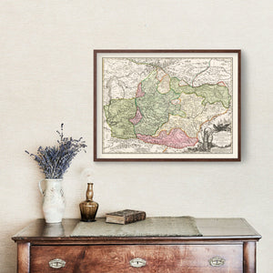 Vintage Romania Map 1716