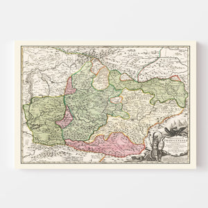 Vintage Romania Map 1716