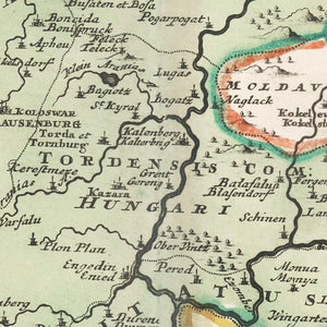 Vintage Romania Map 1716