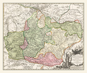 Vintage Romania Map 1716