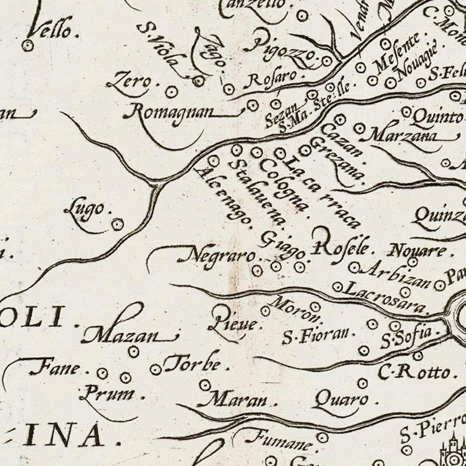 Vintage Map of Verona, Italy 1579