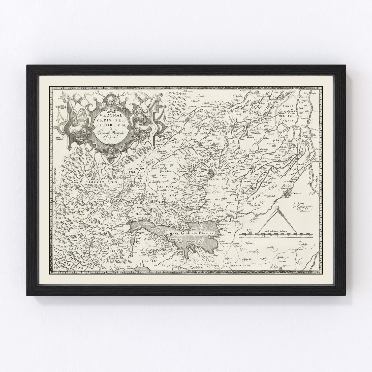 Vintage Map of Verona, Italy 1579