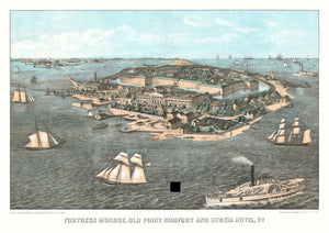 Vintage Fort Monroe, VA Map 1861