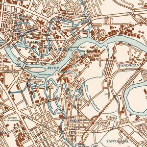 Vintage Map of Manila, Philippines 1945