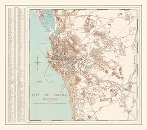Vintage Map of Manila, Philippines 1945